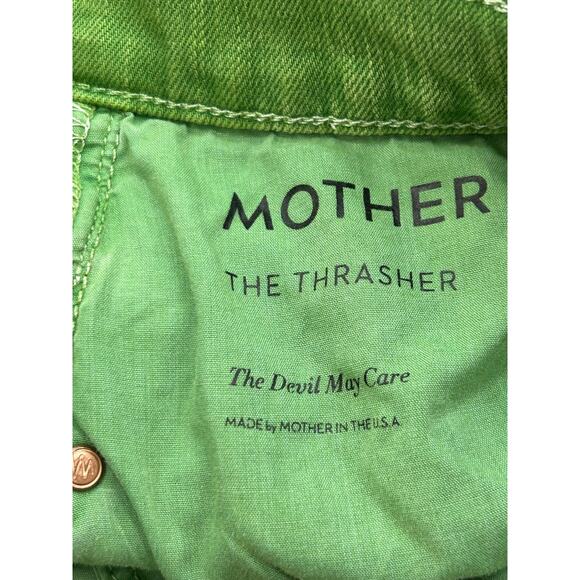 Mother Womens The Thrasher Jeans High Rise Button Fly Denim Kelly Green Size 28 - Picture 11 of 13